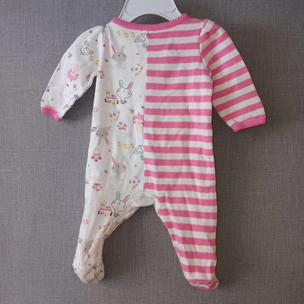 Vintage Y2K Baby Romper‎ Lot Newborn Pink Floral Bunny Polka Dot Carters